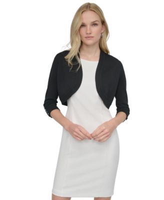 DKNY - Women's Shawl-Collar Open-Front 3/4-Sleeve Bolero
