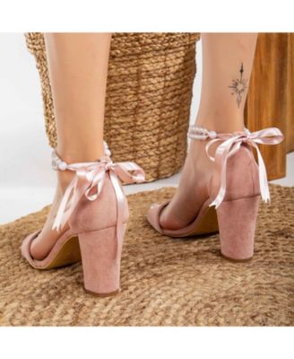 Melissa Block Heels Sandals with Pearls