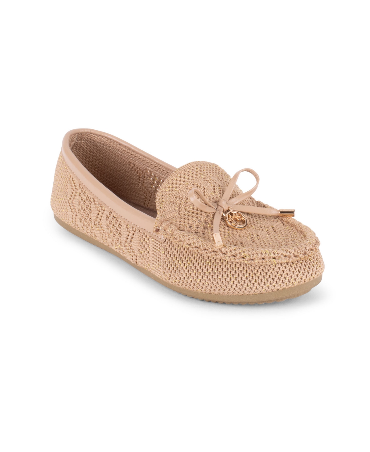Gloria Vanderbilt Women's Rita Knit Slip On Flats In Tan Lurex