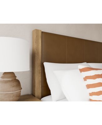 Davie Queen Leather Bed, Created for Macy's