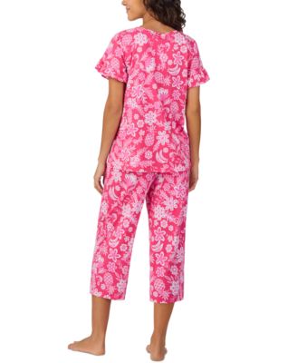 Women's Short-Sleeve Cropped Pajama Set