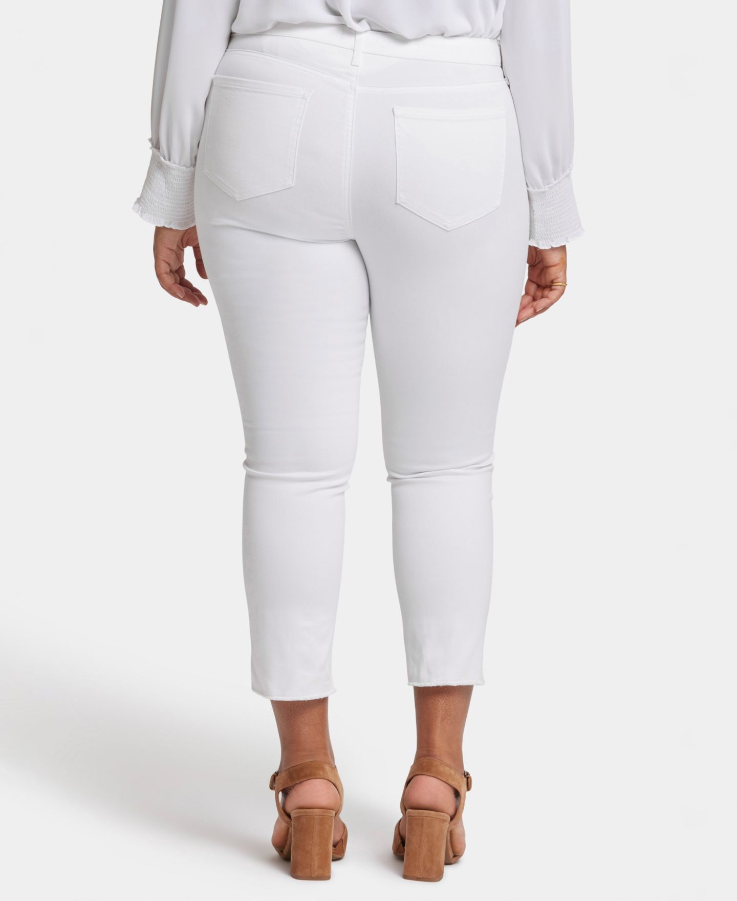 Женские джинсы NYDJ Plus Size Marilyn Straight Crop, цвет: Оптический белый — фото 2