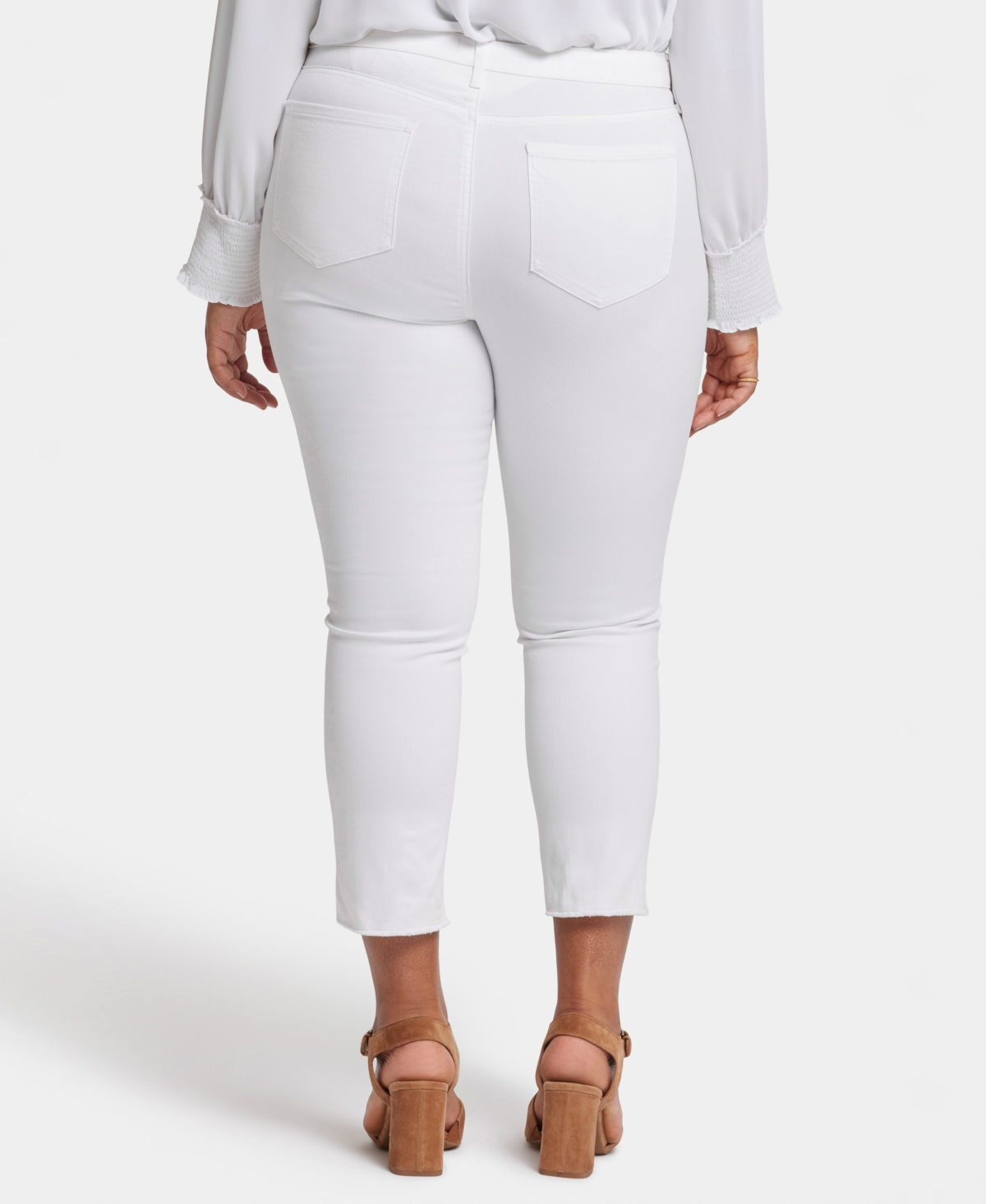Nydj Plus Size Marilyn Straight Crop Jeans In White