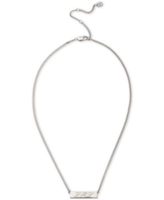 Sterling Silver Logo Script Pendant Necklace, 16" + 3" extender 