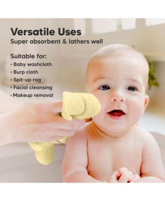 6pk Deluxe Baby Washcloths, Organic and Soft Baby Wash Cloth, Baby Bath Towel, Face Cloths