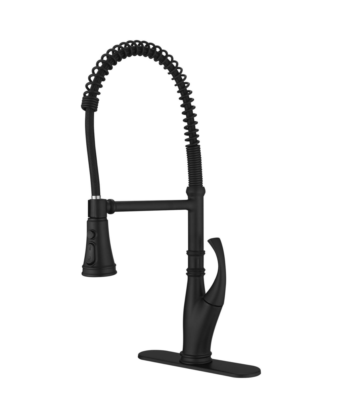 Single Handle Pull-Down Sprayer 3 Spray High Arc Pull Down Sprayer Kitchen Faucet - Matte black