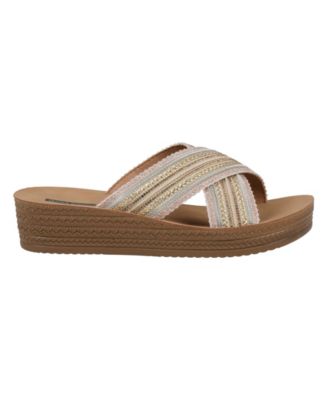 Women's Robyn Embellished Crisscross Strap Wedge Sandals