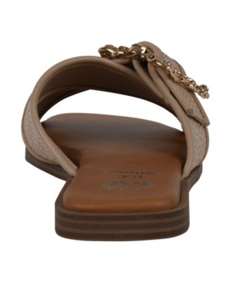 Women's Ivy Embellished Buckle Slide Flat Sandals