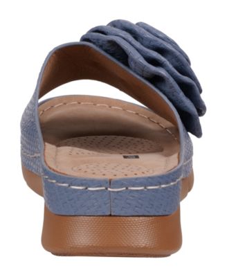 Women's Honey Flower Rosette Flat Sandals