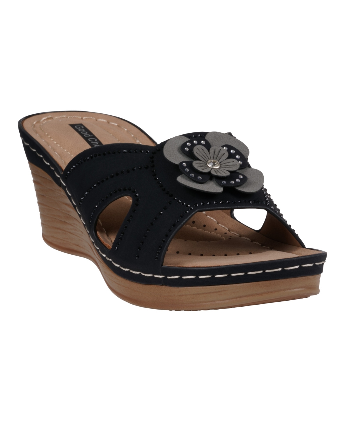 Gc Shoes Fiora Wedge Sandal In Black