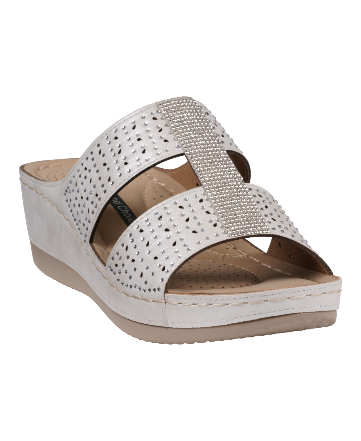 Gc Shoes Women's Carrie Embellished Wedge Sandals In White