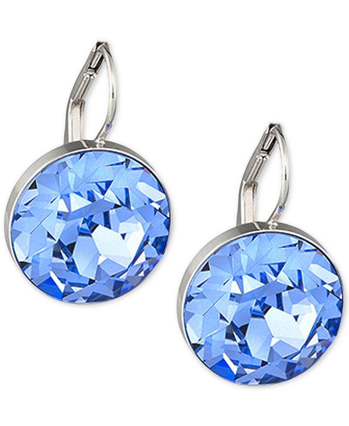 Swarovski Silver-Tone Blue Crystal Drop Earrings & Reviews - Fashion ...