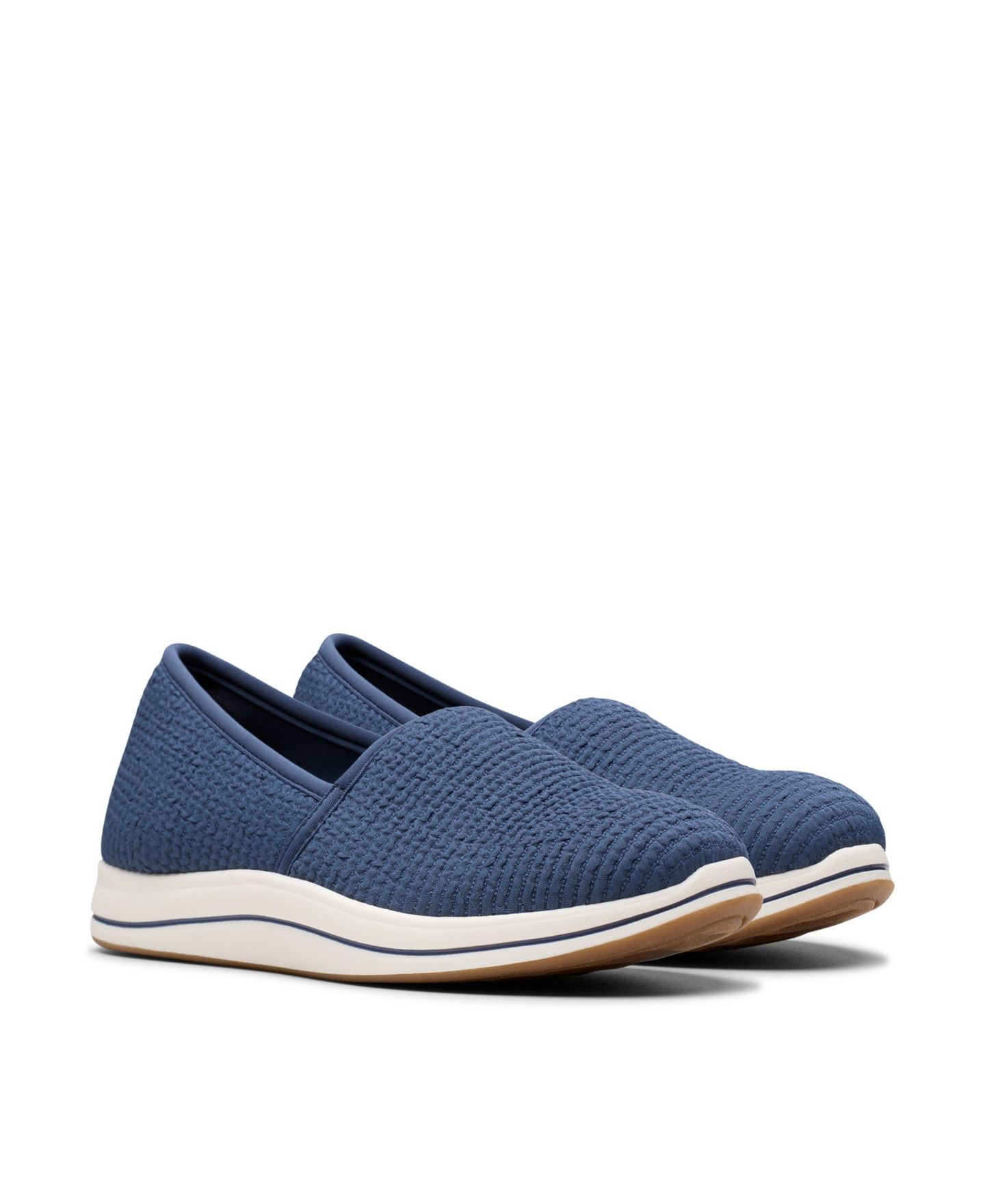 Обувь Clarks Cloudsteppers Women's Breeze Stretch Slip-On Shoes, цвет: Тёмно-синий — фото 5