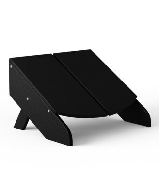 Outdoor HDPE Modern Adirondack Chair with Folding Patio Ottoman and Cup Holder