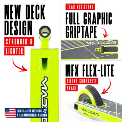 Pro Stunt Scooter for Kids Ages 5 - 12 – Lightweight Durable Trick Scooter for Skatepark and Street – MG1 - Green