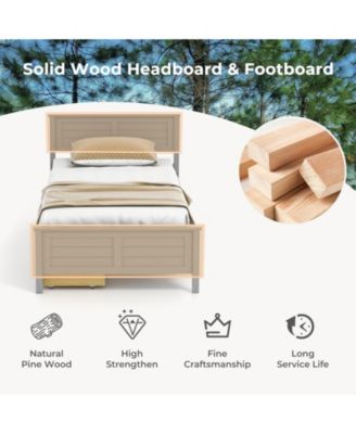 Twin Size Bed Frame with Storage Drawers