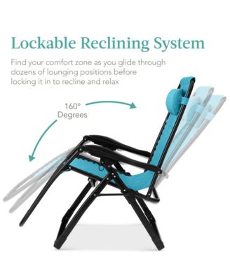 Oversized Zero Gravity Chair, Folding Recliner w/ Removable Cushion, Side Tray