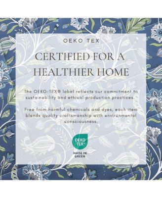 Cotton Stitched Reversible Boho Floral 3 Piece Quilt and Sham Set