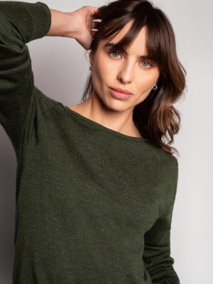 Women's Merino Fine Knit Boat Neck Sweater