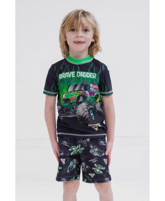 Boys Pullover Rash Guard and Swim Trunks Outfit Set