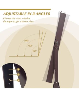 Rolling Floor Standing Mirrored Jewelry Armoire with Lock and Drawers