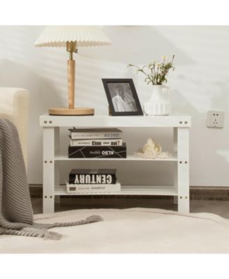 3-Tier Bamboo Shoe Bench Holds up to 6 Pairs for Entry