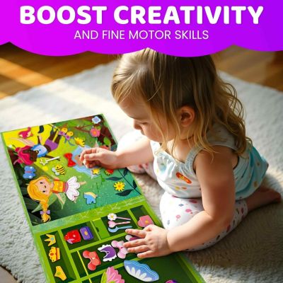 Magnetic Dress-Up Dolls for Girls Boys with 35 Magnetic Pieces for Kids 3-5