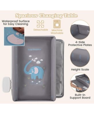 Portable Baby Changing Table with Wheels and Large Storage Rack