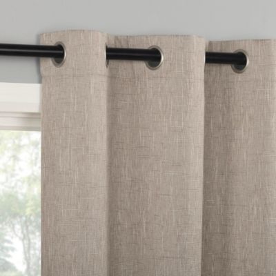 Aldwin Slub Texture Magnetic Closure 100% Blackout Grommet Curtain Panel