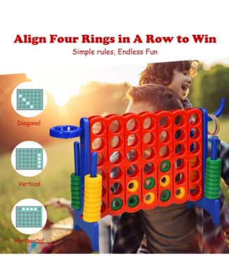 2.5Ft 4-to-Score Giant Game Set Basketball Hoop Ring Game Outdoor Indoor