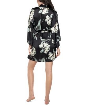 Women's Cosmica Satin Floral Wrap Robe