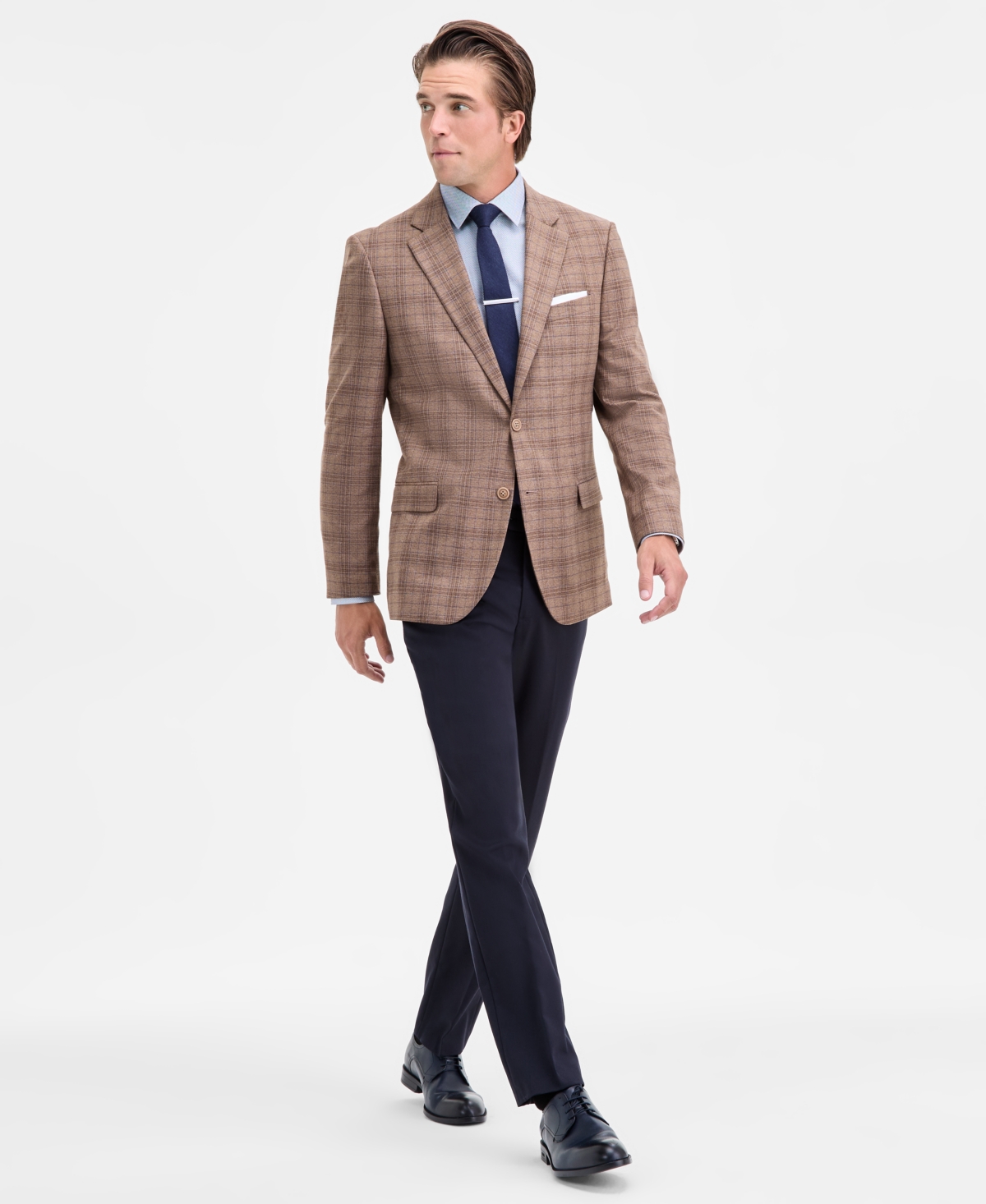 Nautica Men's Modern-fit Stretch Pattern Sport Coat In Brown