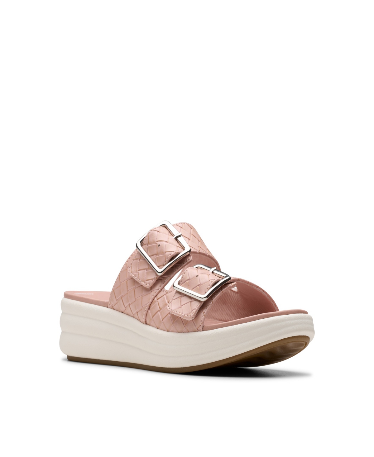 Clarks Women's Drift Buckle Slip-On Slide Wedge Sandals - Peach
