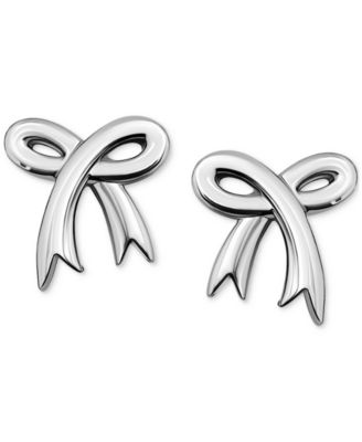 Bow Polished Stud Earrings 18k Gold-Plated Sterling Silver (Also in Sterling Silver)