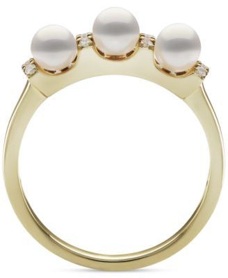 Cultured Freshwater Pearl (4-5mm) & Diamond (1/10 ct. t.w.) Ring in 10k Gold