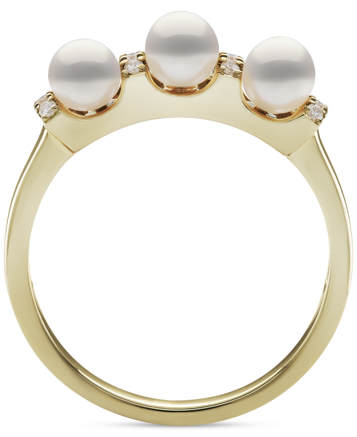 Belle De Mer Cultured Freshwater Pearl (4-5mm) & Diamond (1/10 Ct. T.w.) Ring In 10k Gold