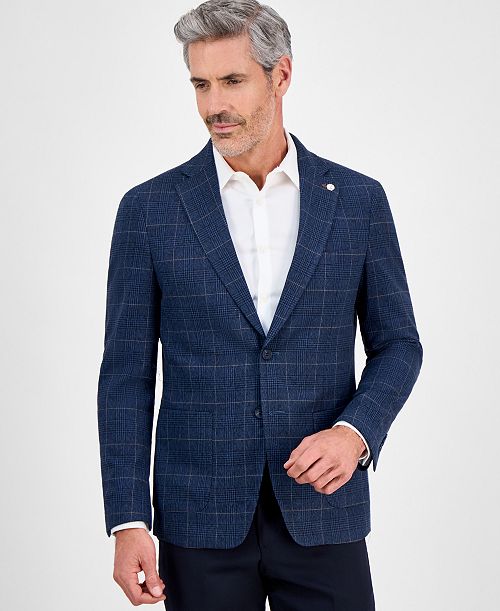 alfani Tom Baine Men's Slim-Fit Plaid Stretch Sport Coat Men's Fashion & Accessories