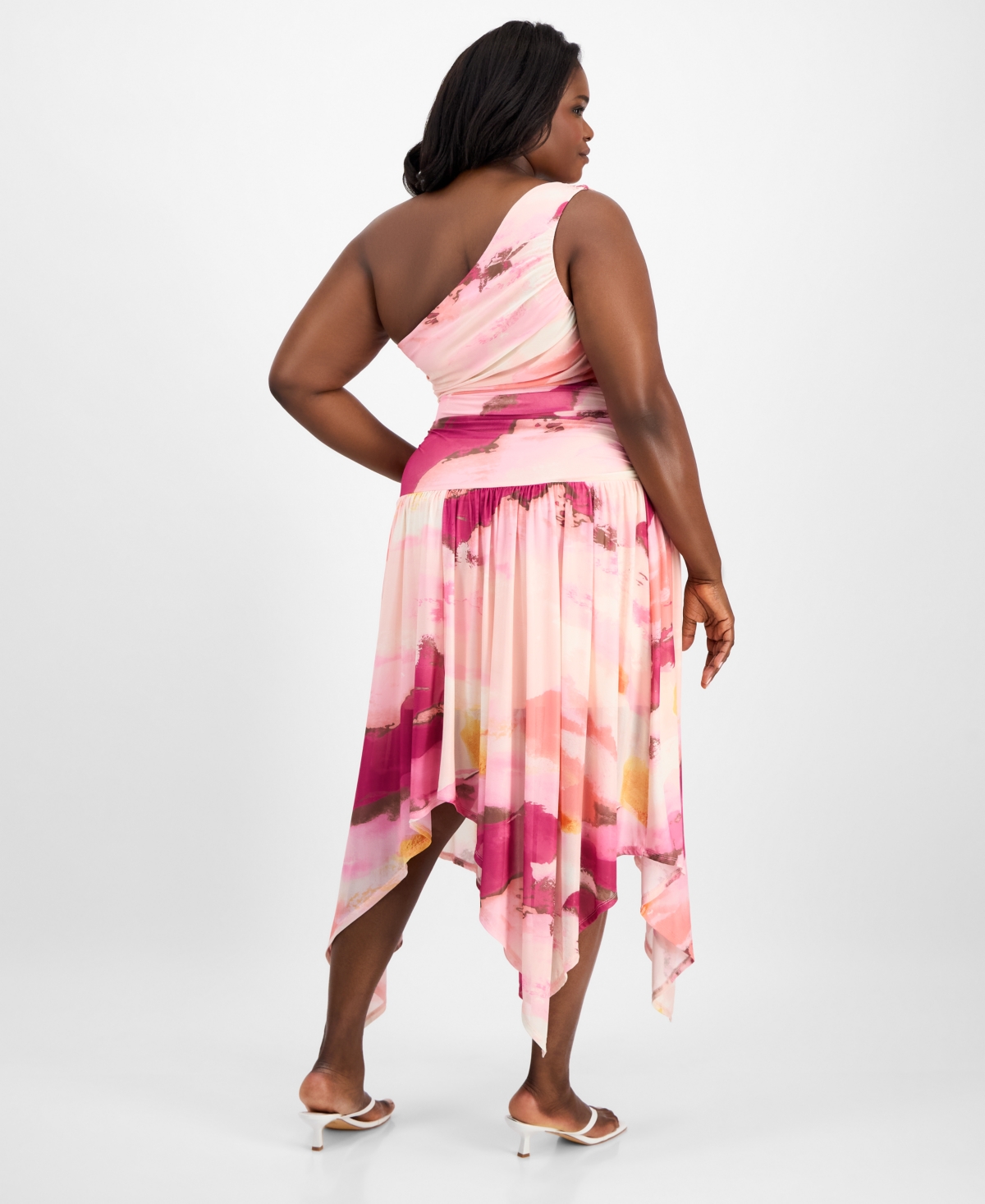 Bar Iii Trendy Plus Size Asymmetrical One-shoulder Dress, Exclusively At Macy's