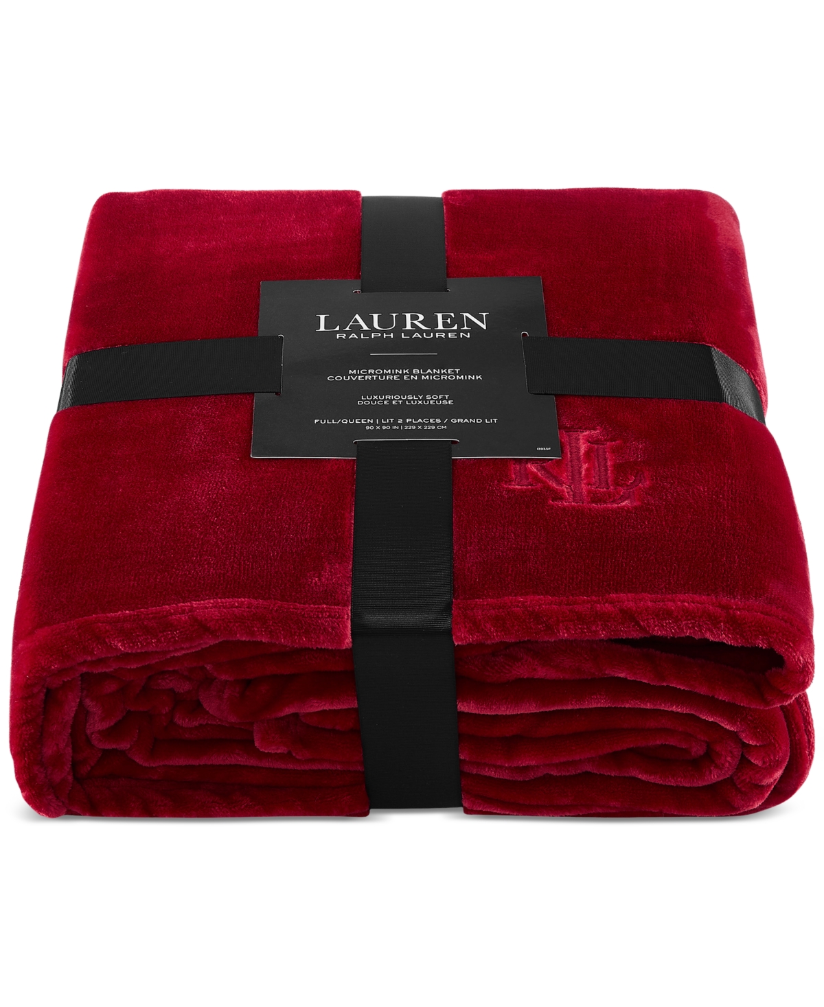 Ralph Lauren Micromink Plush Blanket, Full/queen In Red