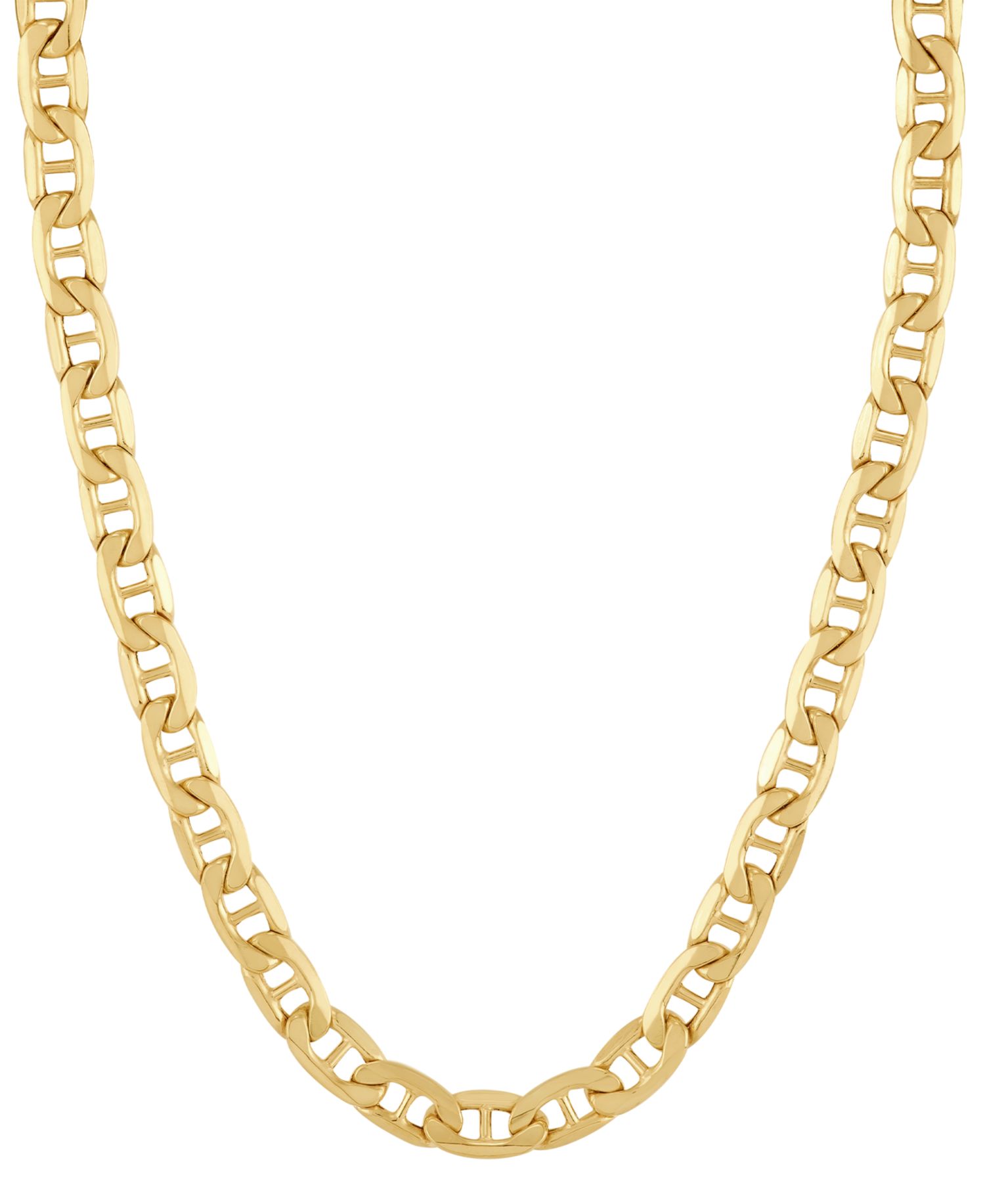 Lightweight Polished Mariner Link Chain Necklace Collection in 14k Gold (5.5MM)