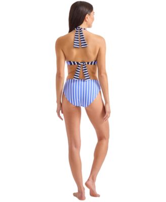 Tommy Bahama Womens Striped Reversible Bikini Top Bottoms In Mare Navy