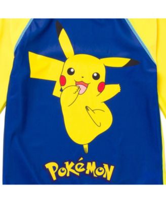 Big Boys Pikachu UPF 50+ Rash Guard Swim Shirt to