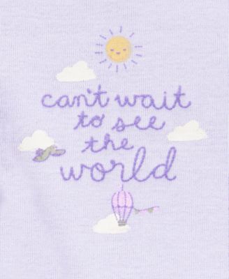 Baby Girls Cotton Balloons-Print Little Cardigan, Bodysuit & Pants, 3 Piece Set