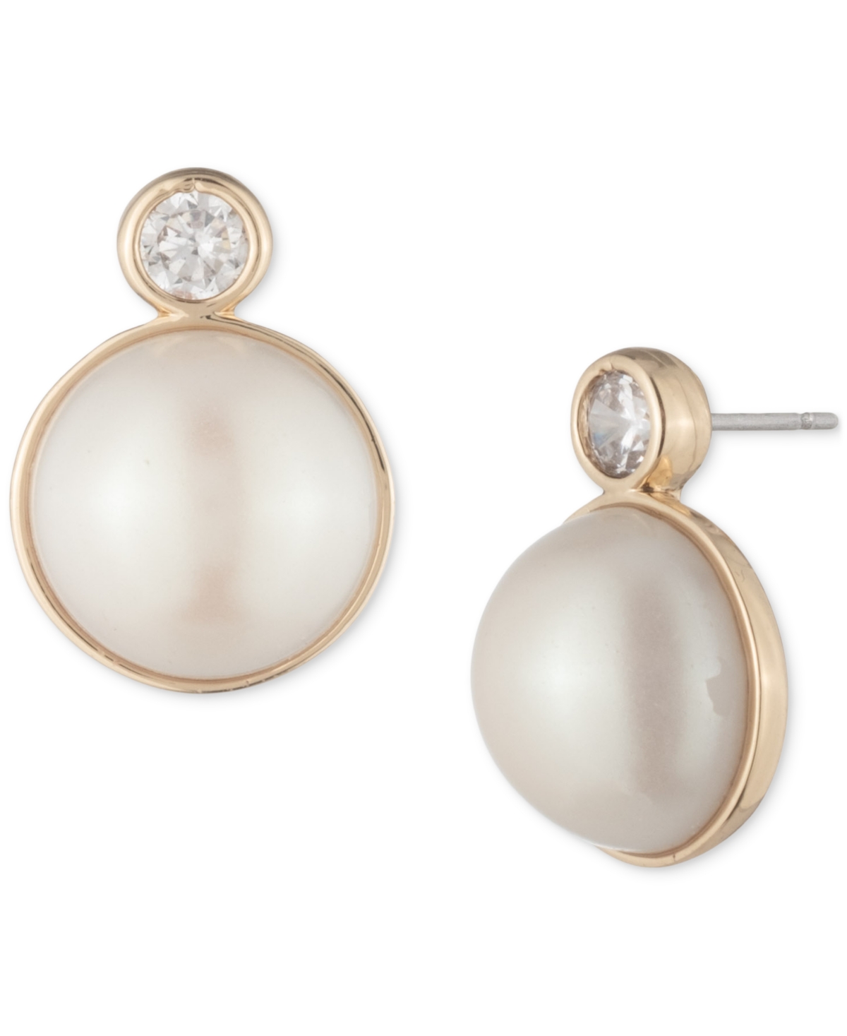 Ralph Lauren Gold-tone Imitation Pearl Stud Earrings In Gold