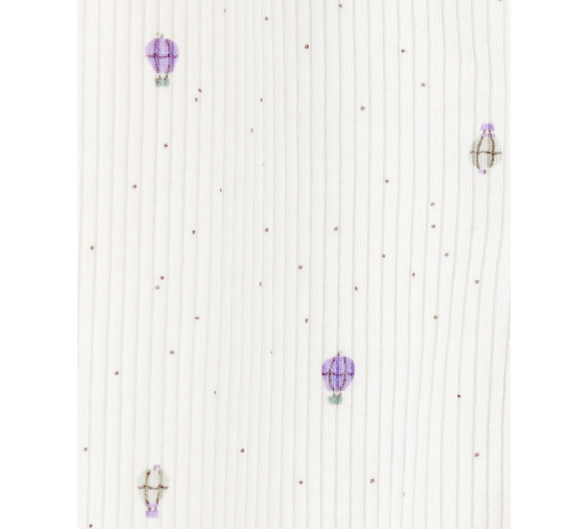 Carter's Baby Girls Air Balloon 2-way-zipper Textured Sleep And Play Footed Coverall In White