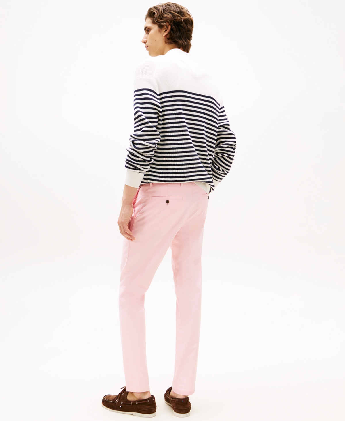 Shop Tommy Hilfiger Men's Th Flex Stretch Slim-fit Chino Pants In Pink Shade