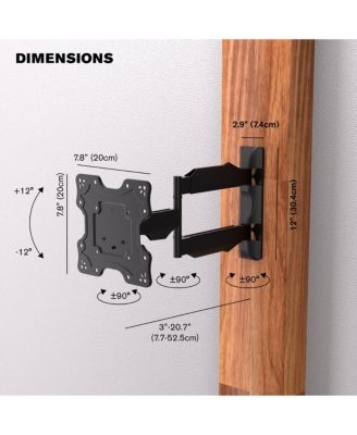 Articulating/Full Motion TV Wall Mount for 17" to 47" TVs up to 77lbs 