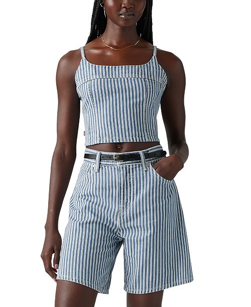 alfani Levi's Premium Women's Jadine Denim Tank Top Women's Fashion Shoes & Accessories
