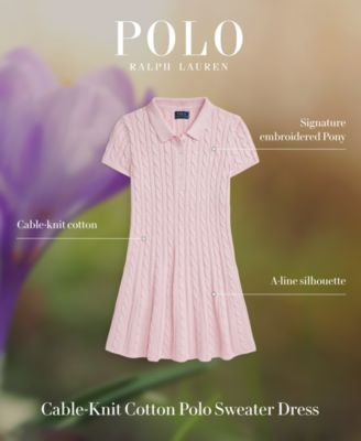 Toddler and Little Girls Cable-Knit Cotton Polo Sweater Dress