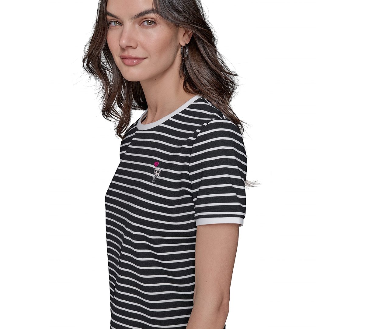Shop Karl Lagerfeld Women's Striped T-shirt